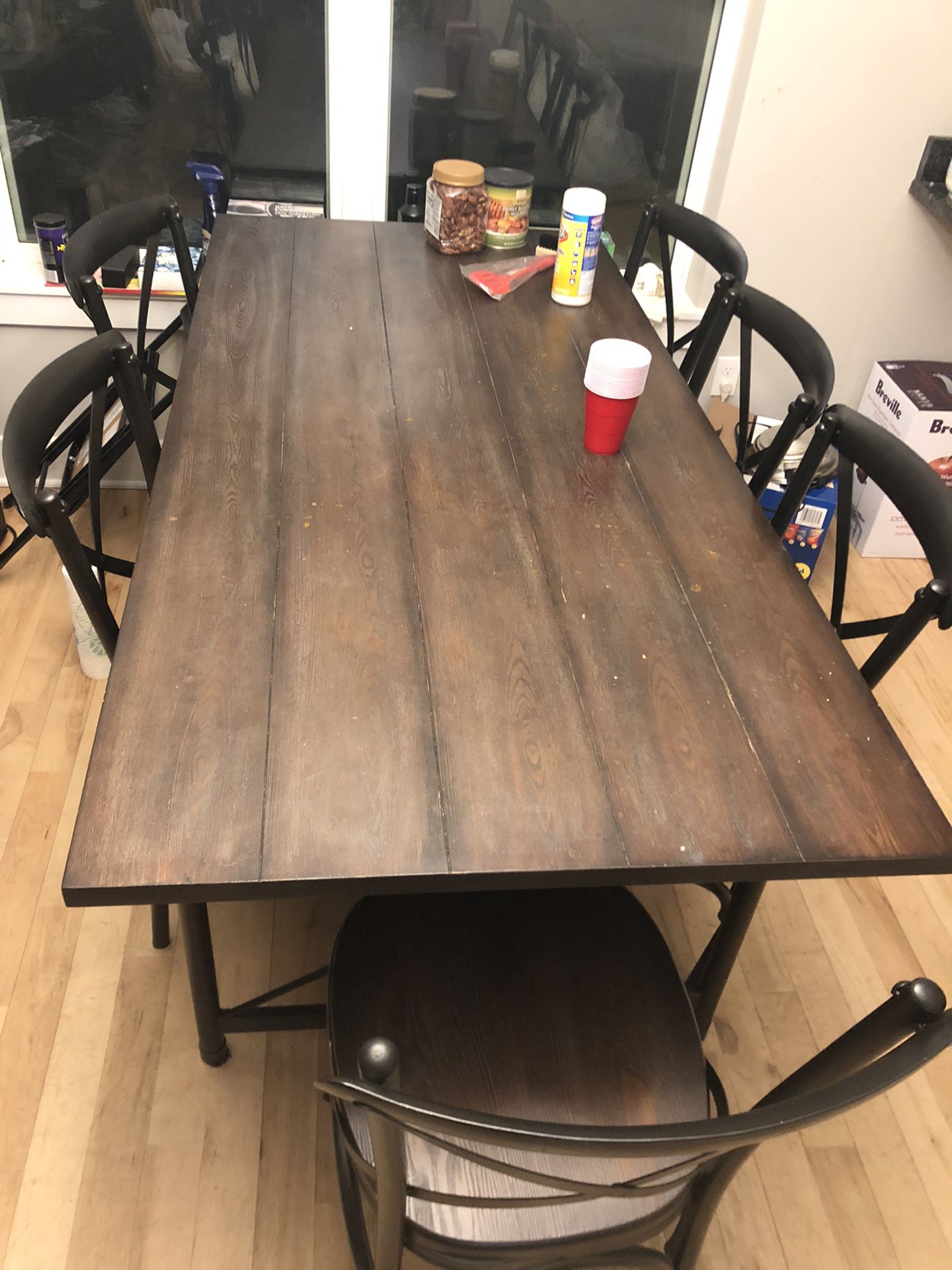 Solid wood Dining table with 6 chairs