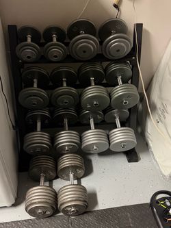 Dumbbells and rack