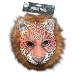 Leopard Halloween costume mask with hair one size