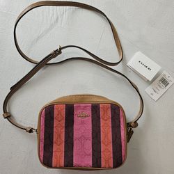 Coach Mini Camera Bag in Signature Jacquard With Stripes