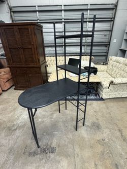 Black Ladder Shelf / Desk Combo