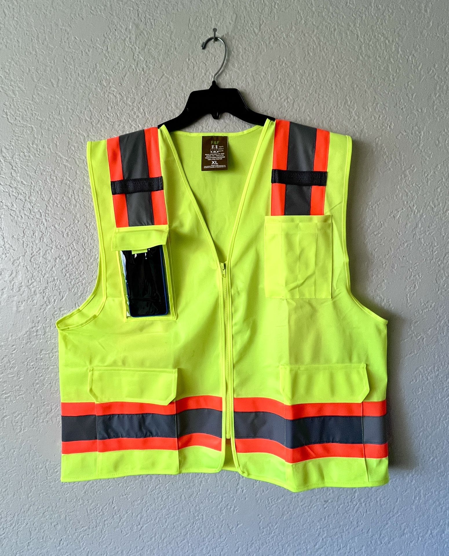 High Visibility Safety Vest – XL, Reflective, Work Construction Gear