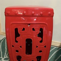 Red Ceramic Table/Stool