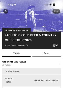 3 Zach Top PIT tickets