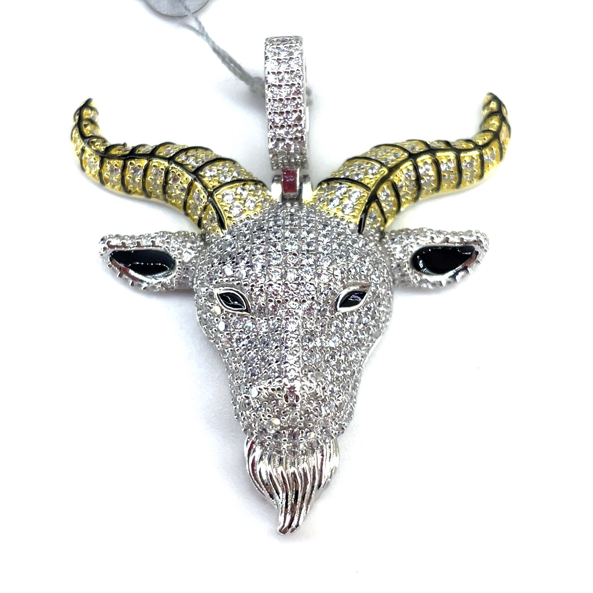 925 Sterling Silver CZ Goat Pendant 13.50g 205992