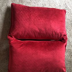 2x red sofa pillows- 15”x23.5”