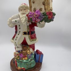 Christopher Radko Santa Claus Figurine Santa's List Candle Holder w/Candle