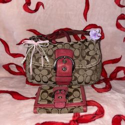 Y2k Coach shoulder bag w/ Wallet 