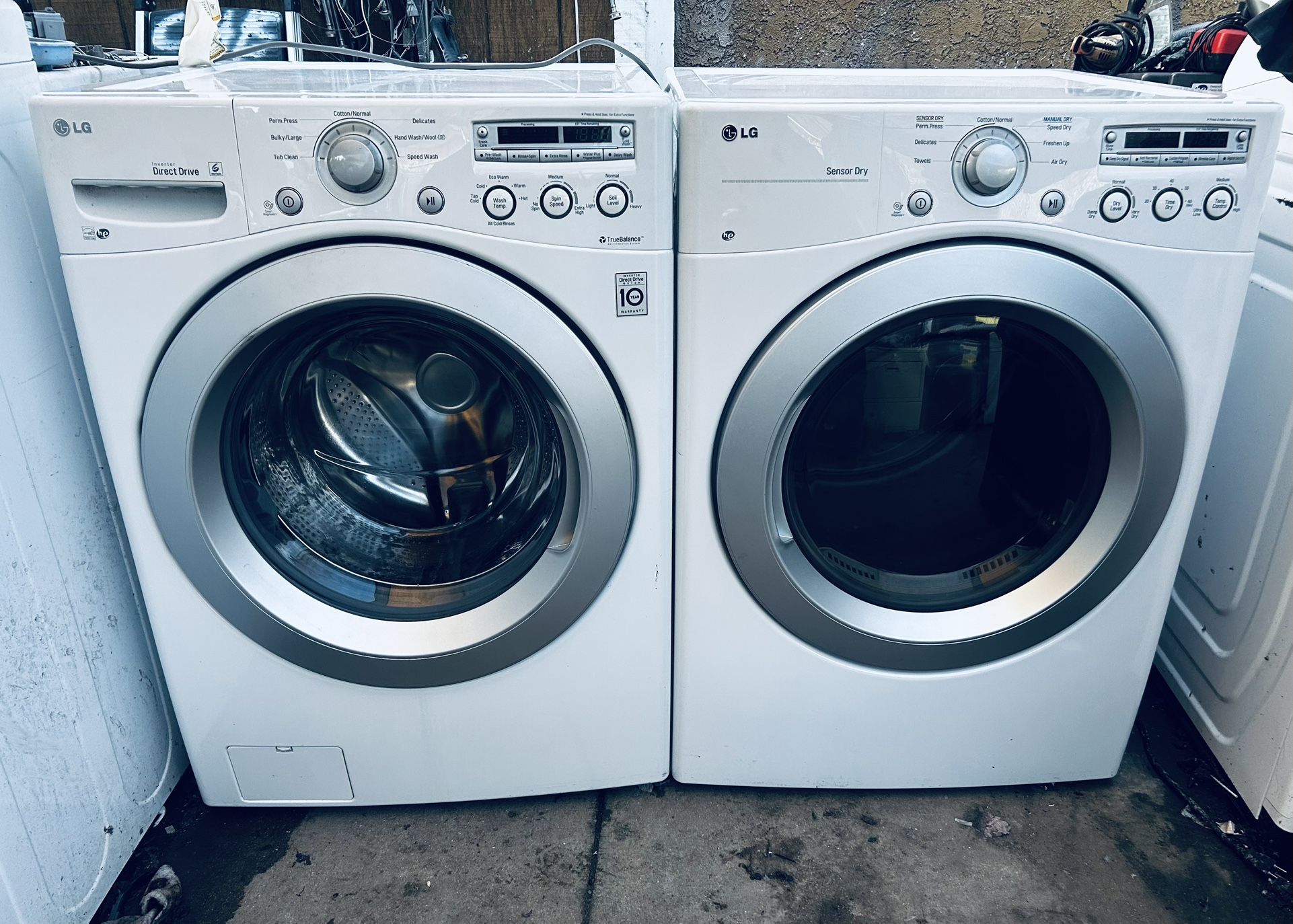 LG. WASHER AND GAS DRYER