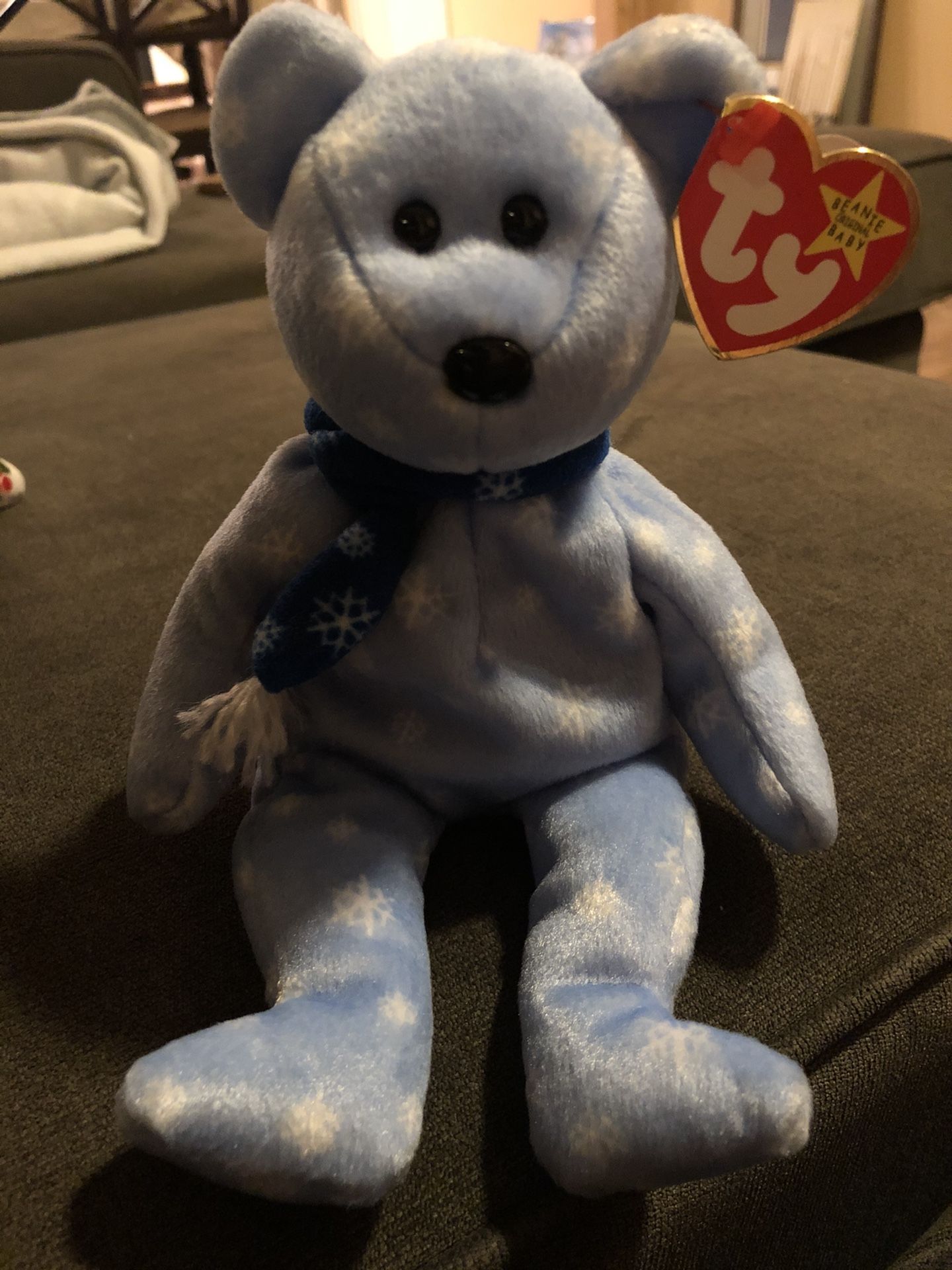RARE Errors TY Beanie Babies Baby ICE BLUE SNOWFLAKE 1999 HOLIDAY TEDDY Bear