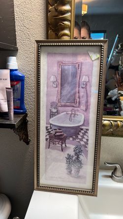 Framed Bathroom Watercolor Art Print