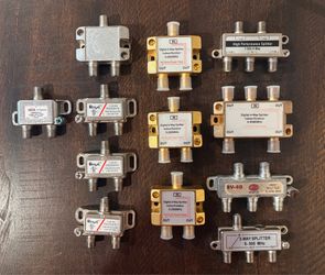 Lot of assorted coaxial cable splitters
