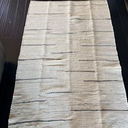 New 4x6 Beige Cream Handwoven Accent Rug