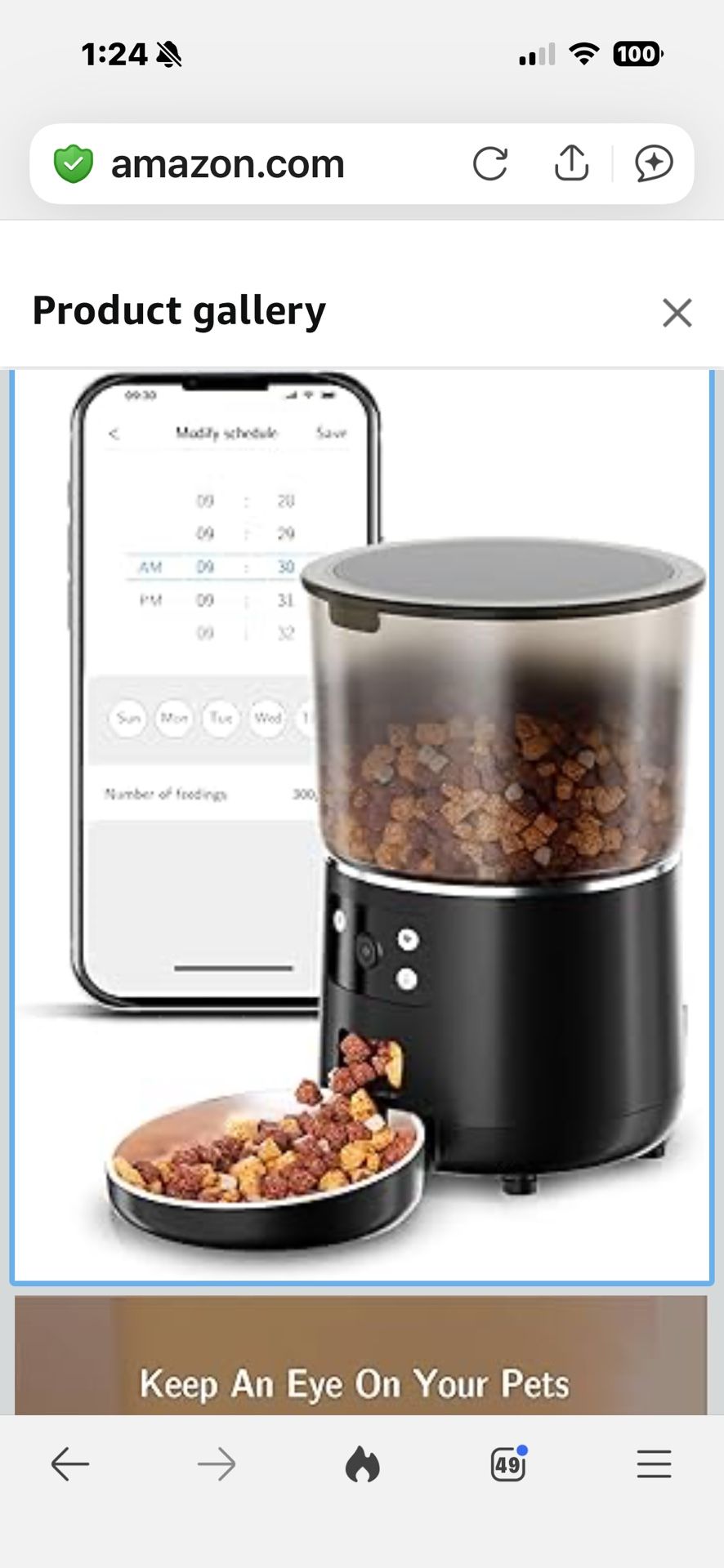 Automatic Cat Feeder with Camera, Scheduled Automatic Pet Feeding Machine, Smart App Remote Monitoring, 4L Large Capacity Dog Food Dispenser