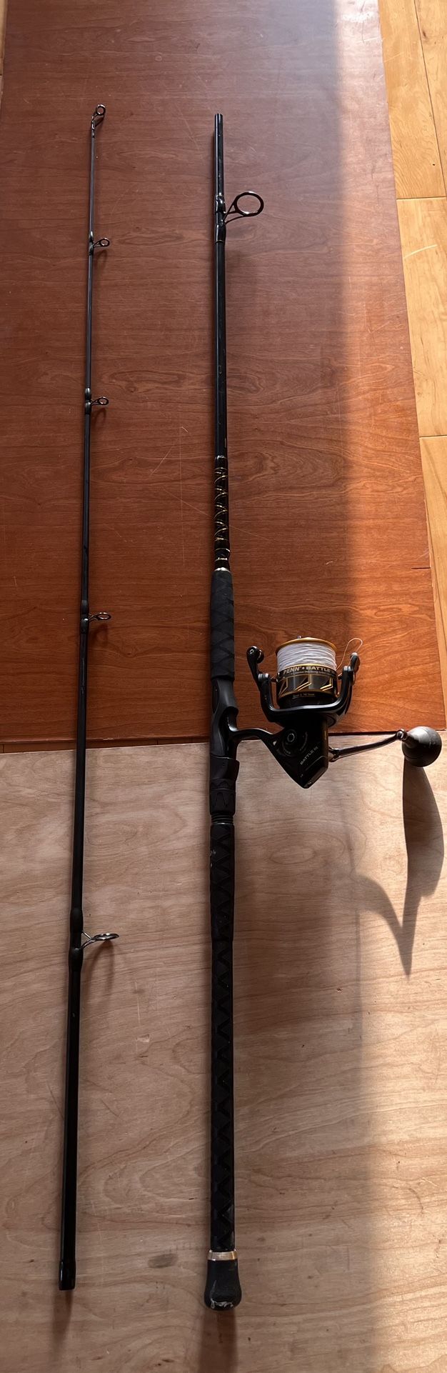 Penn Battle 3 6000 Spinning Reel w. 9 Ft penn Battle Saltwater Surf Fishing Rod, Used
