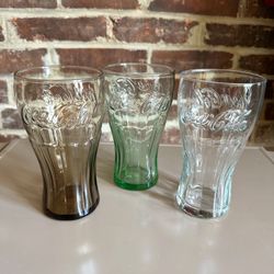 Vintage Coca Cola Colored Glasses Libbey 