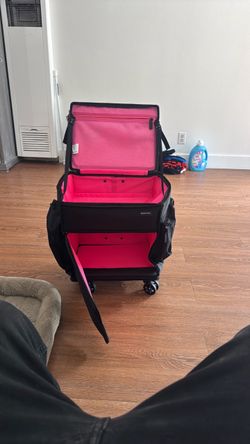Rolling Makeup Artist Train Case on Wheels