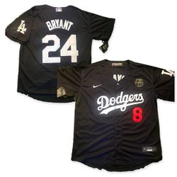 Kobe Bryant #24 Dodgers Black Baseball Jersey