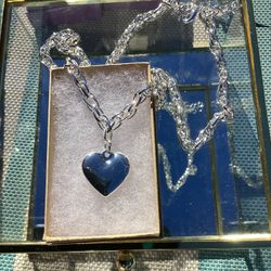 Silver Heart Chain Necklace 