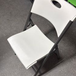 Used White Folding Chair Color White 