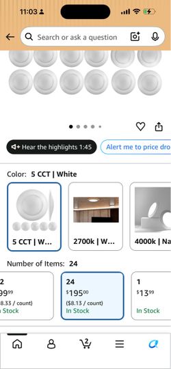 7.5 Inch Disc Light-24 Pack I Dimmable Ceiling Light Fixtures | 5CCT LED Lights 2700K/3000K/3500K/4000K/5000K | Flush Mount Ceiling LED Lights for Bed