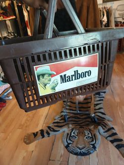 Vintage 1987 Phillip Morris Marlboro Man Shopping Basket Advertising