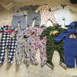 EUC baby boy 9 pjs bundle size 18m