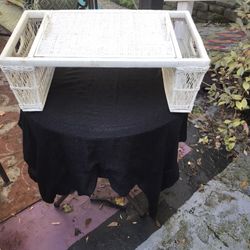 Vintage  Wicker Bed Tray White