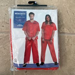 Jailbird Orange Jump Suit “incarcerated ” (shirt And Pants)