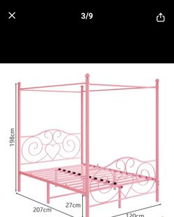 **** Needs to be assembled** brand new twin size pink canopy bed