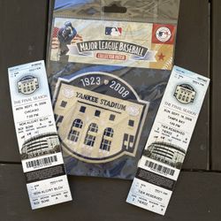 New York Yankees Final Season Tickets And Patch