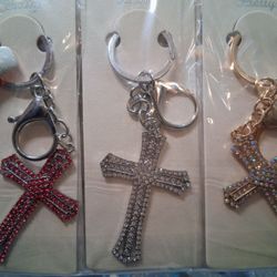 New Cross Bling Keychains - $3 Each