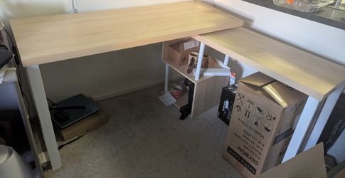 L shape reversible study table