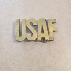 United States Air Force Solid Brass Belt Buckle Vintage