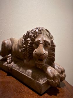 Vintage M.A.C. Reclining Lion Sculpture Statue Decor