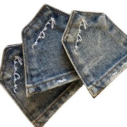Blue denim cupholders/placemats