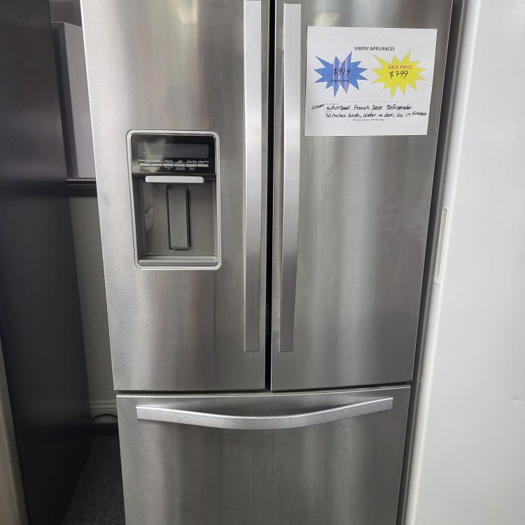 🌻Spring Sale! Whirlpool 30 Inch French Door Refrigerator  - Warranty Included