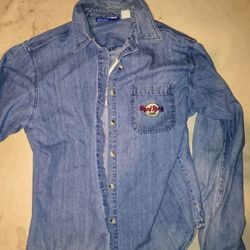 Authentic Hard Rock Jean Jacket Large