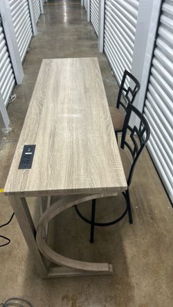 Table with outlet and USB charger