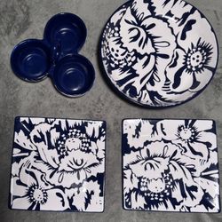 Roscher & Co., Blues Collection Serving Bowl / Plates / Condiment Server