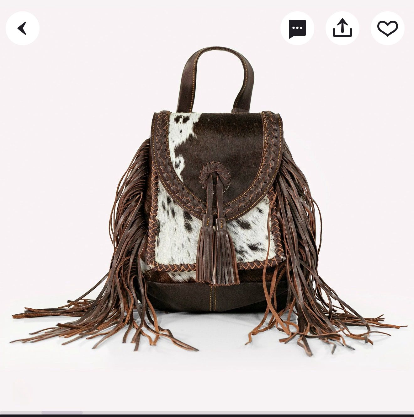 Crafted Cowhide Original Leather Fringe Backpack $190