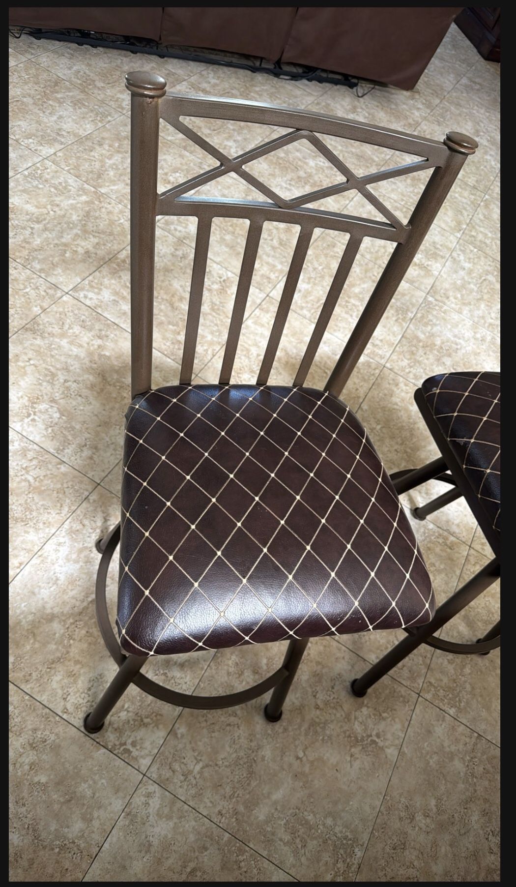 Brown Metal barstools