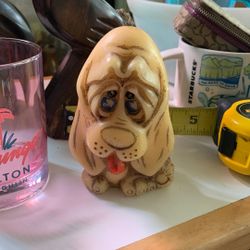 Vintage Animal Delights Droopy Sad Eyes Basset Hound Puppy Dog Candle 1970's