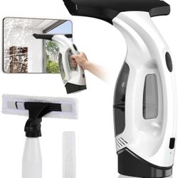 New-Window Vacuum Squeegee Cordless, 2000Pa Electric Window Cleaner Tool with 2200mAh & 150ml Water Collection Tank, Window Cleaning Kit Shower Squeeg