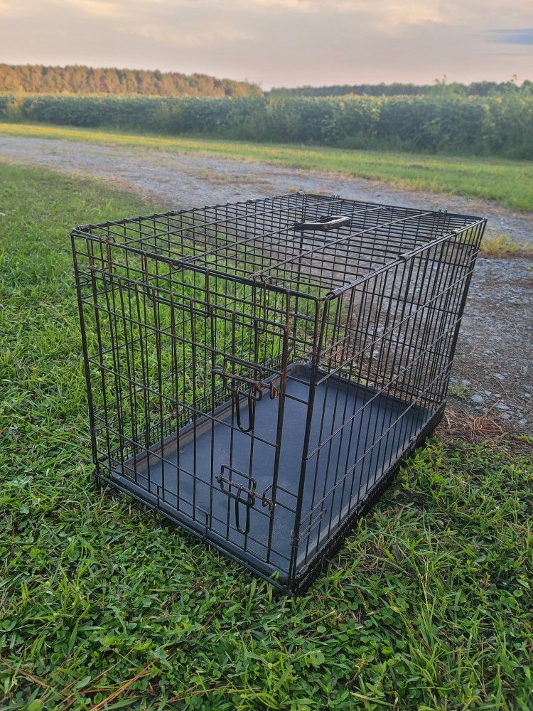 Foldable Dog Crate with Tray 30"L x 19"W x 22"H