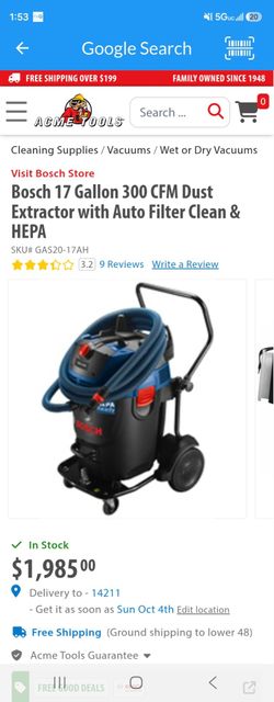 Bosch tools and vacuum, concerte nailer, drywall sander. Price in description