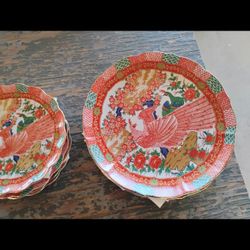 Antique Japanese Plate Set WithTeacups