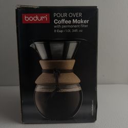 Bodum Pour Over Coffee Maker Glass Carafe Reusable Filter