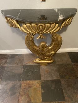 marble entry foyer table gold/console