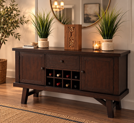 City Furniture Cash Server / Buffet with Wine Storage + Décor Bundle